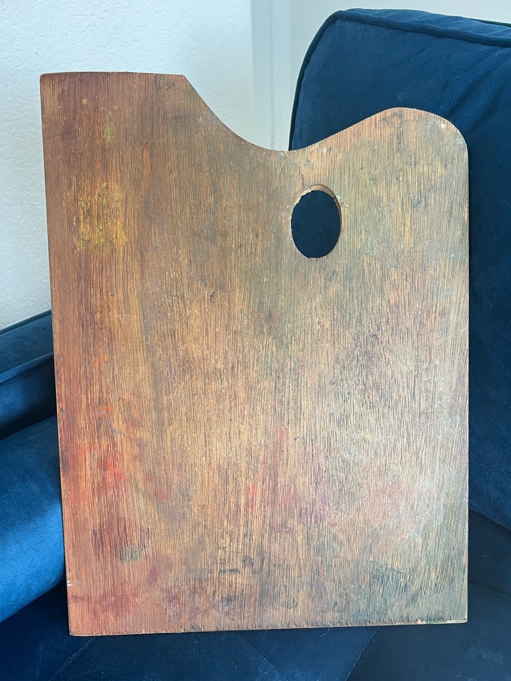 Vintage Mid Century Wood Artist Oil Paint Palette 12x16 Studio Decor Wall Art